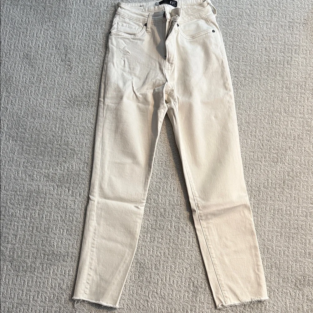 Women's Cream skinny jeans - Picture 1 of 4